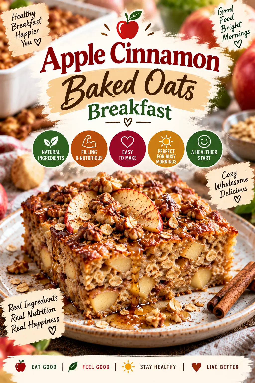 Apple Cinnamon Baked Oats Breakfast