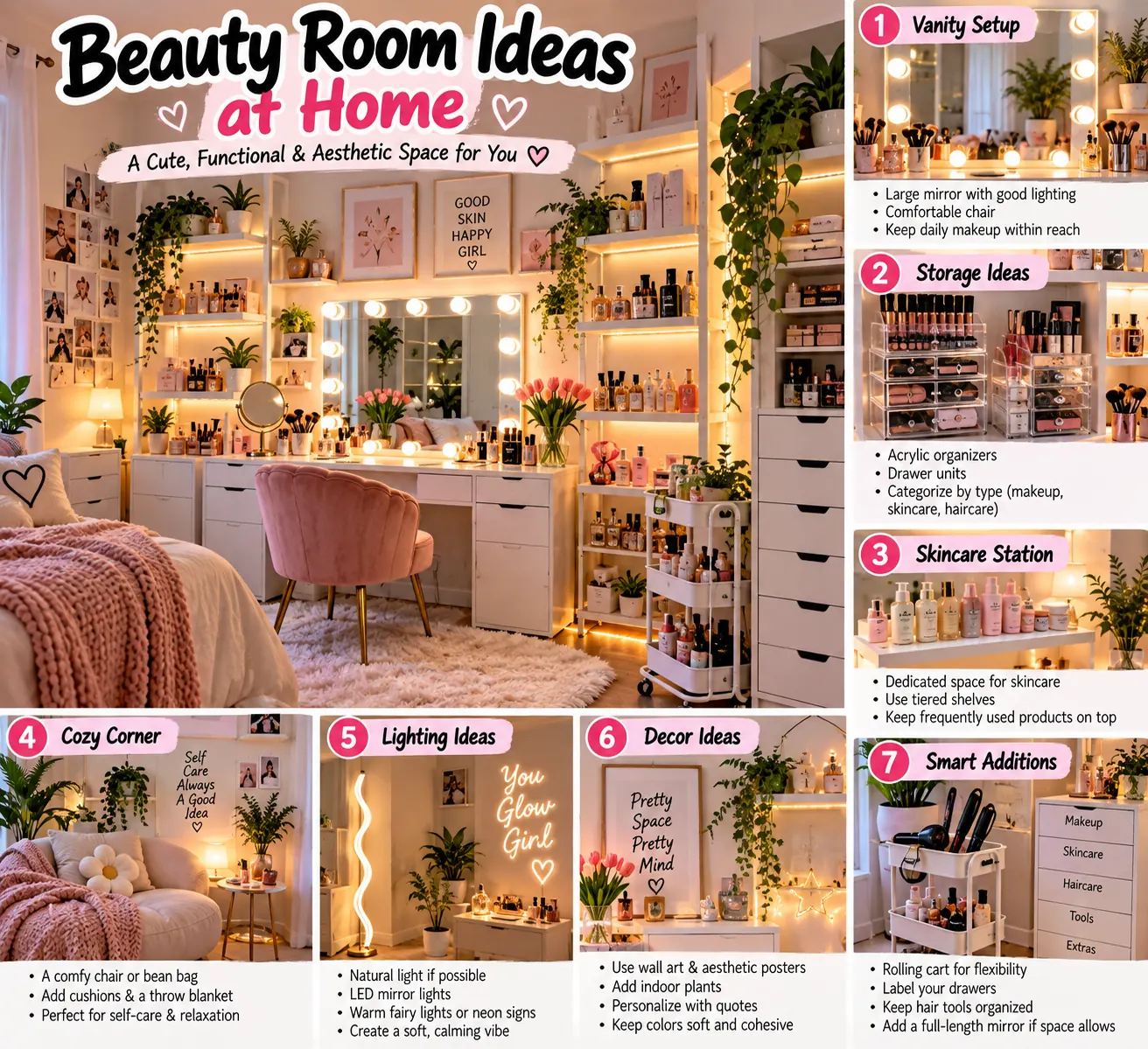 Beauty Room Ideas at Home: 15 Cute, Functional & Aesthetic Setups