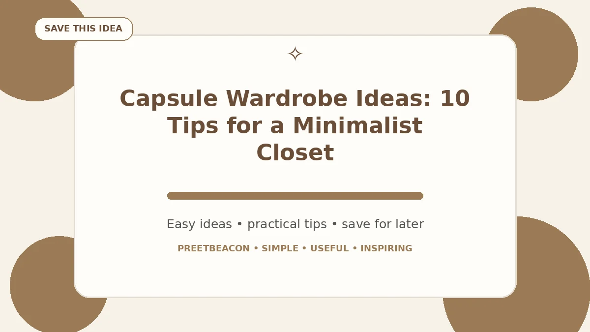 Capsule Wardrobe Ideas: 10 Tips for a Minimalist Closet