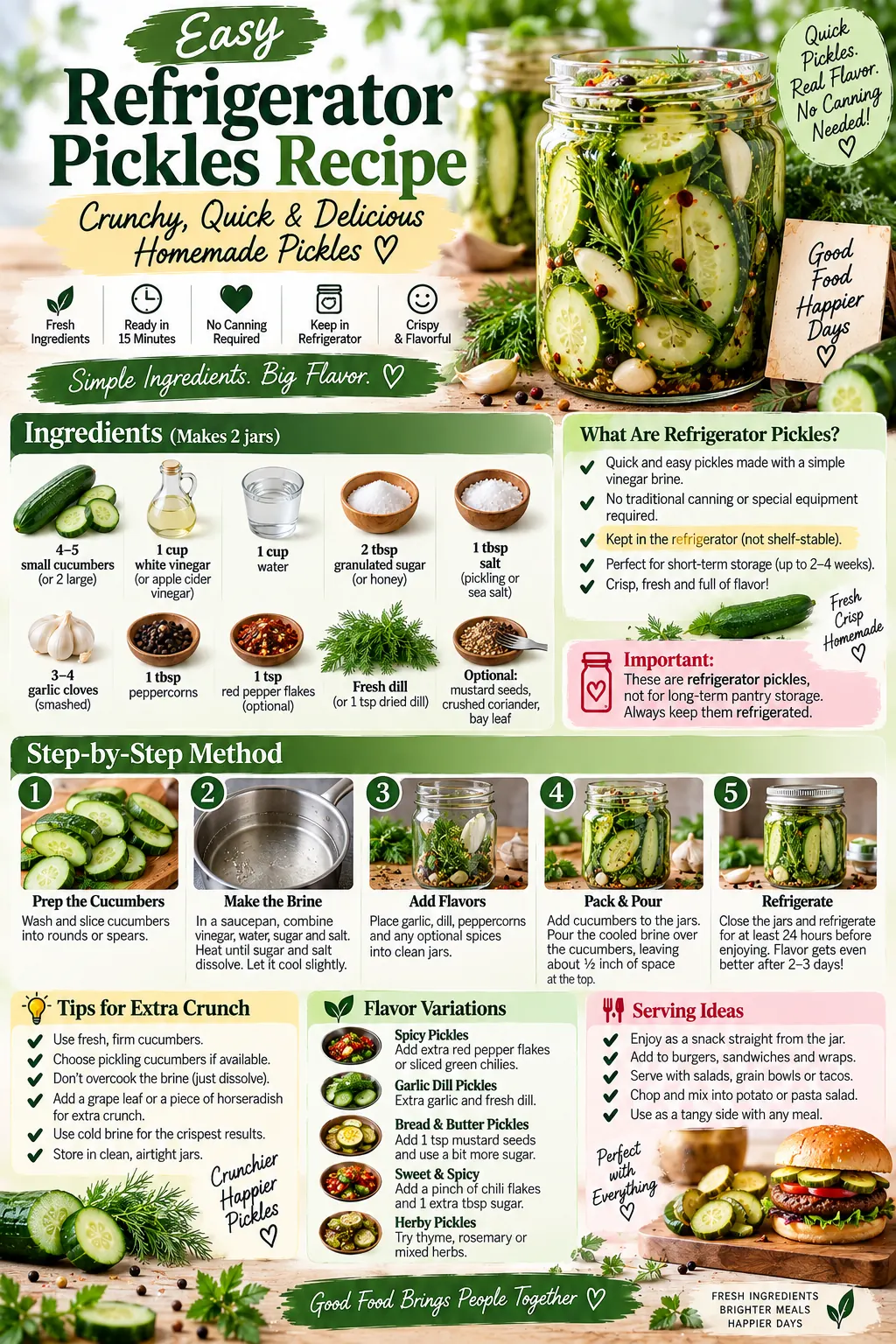 Easy Refrigerator Pickles Recipe: Crunchy, Quick & Delicious Homemade Pickles