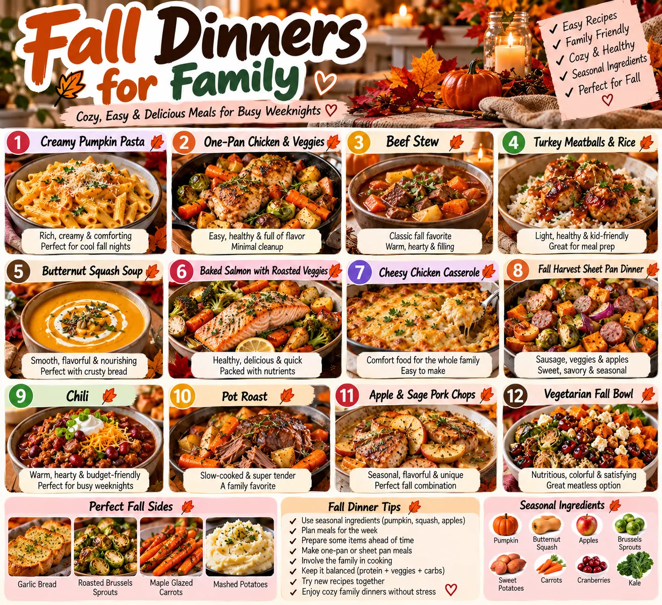 Fall Dinners for Family: 12 Cozy, Easy & Delicious Ideas