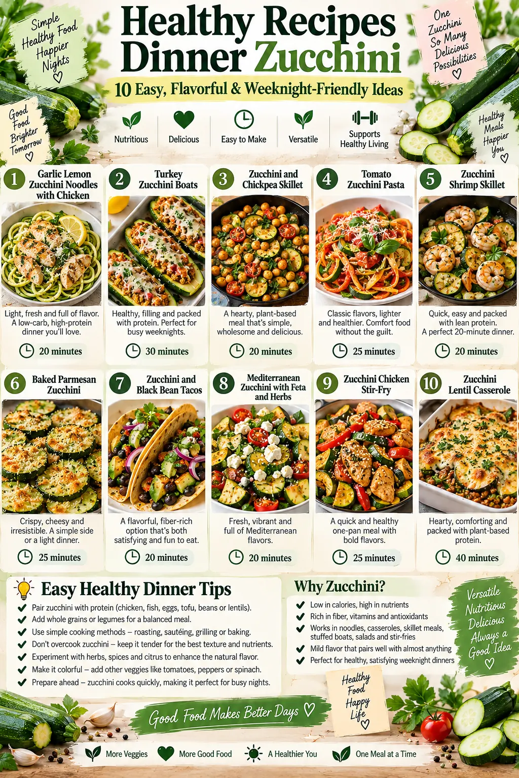 Healthy Recipes Dinner Zucchini: 10 Easy, Flavorful & Weeknight-Friendly Ideas