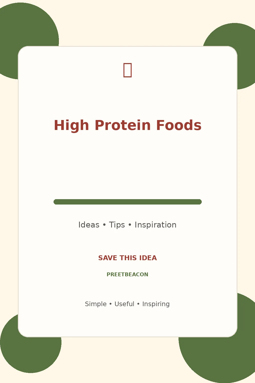 High Protein Foods
