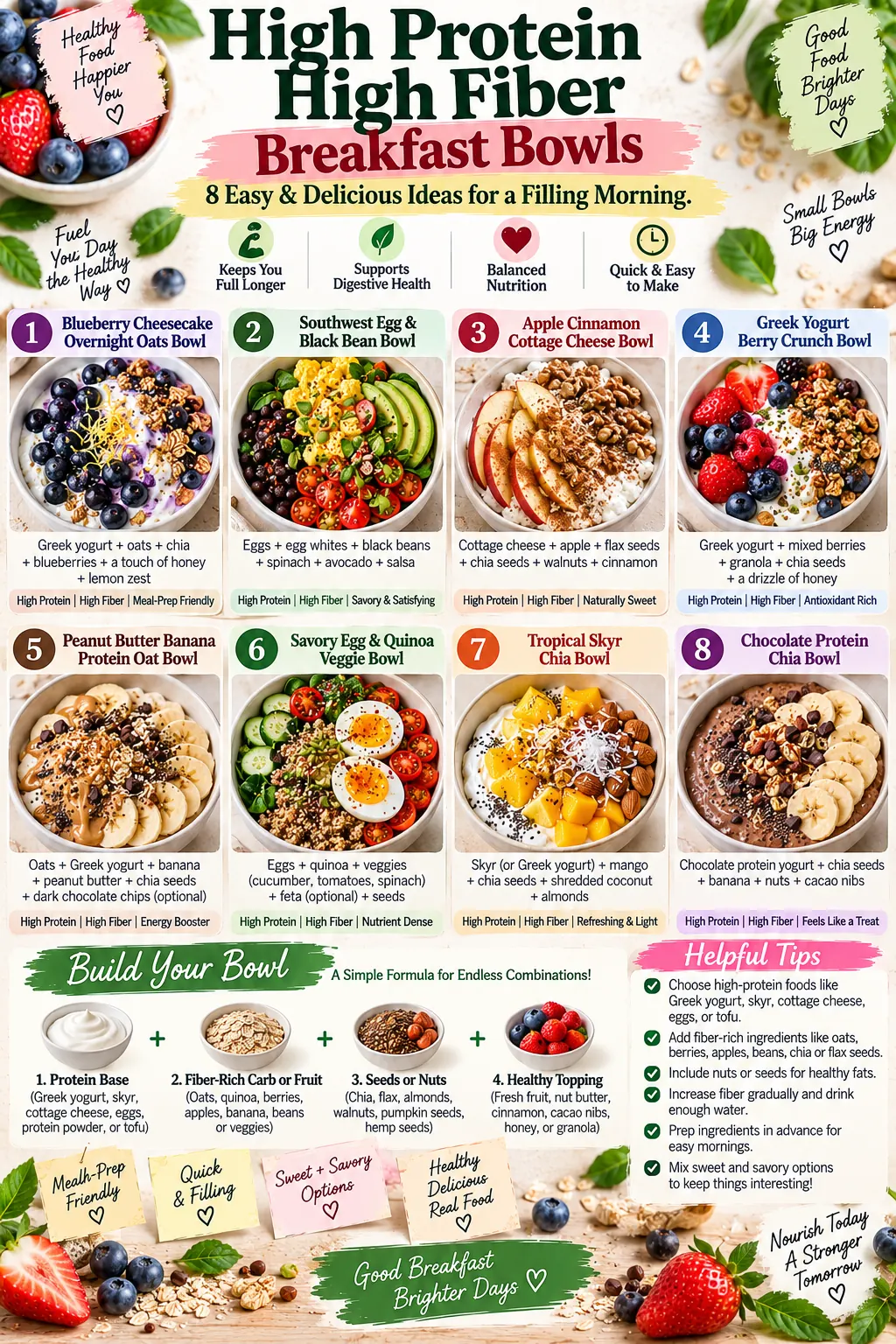 High Protein High Fiber Breakfast Bowls: 8 Easy & Delicious Ideas for a Filling Morning