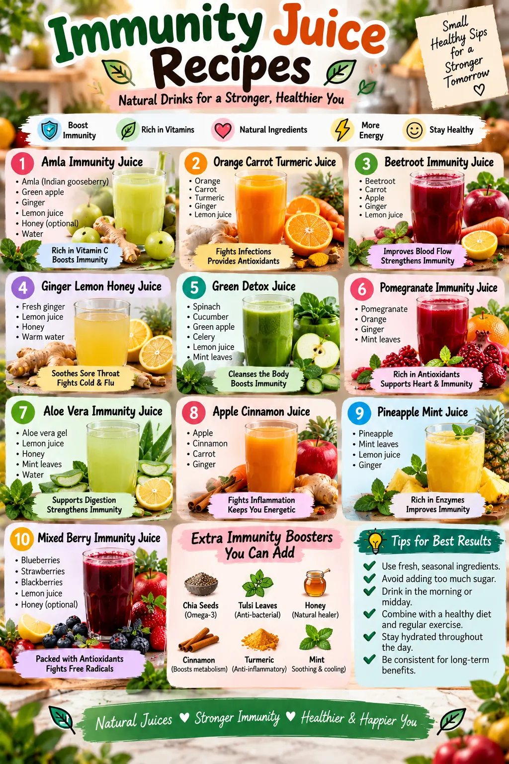 Immunity Juice Recipes: 10 Fresh & Flavorful Drinks to Try