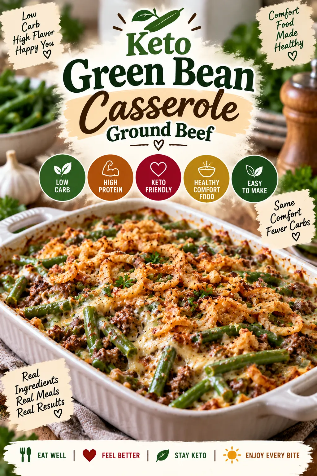 Keto Green Bean Casserole Ground Beef