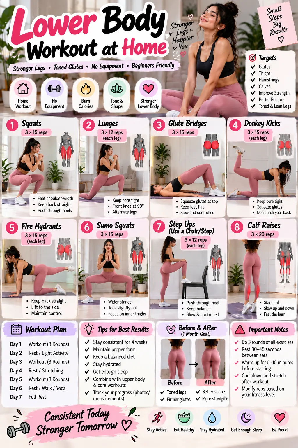 Lower Body Workout at Home: 8 Beginner-Friendly Exercises