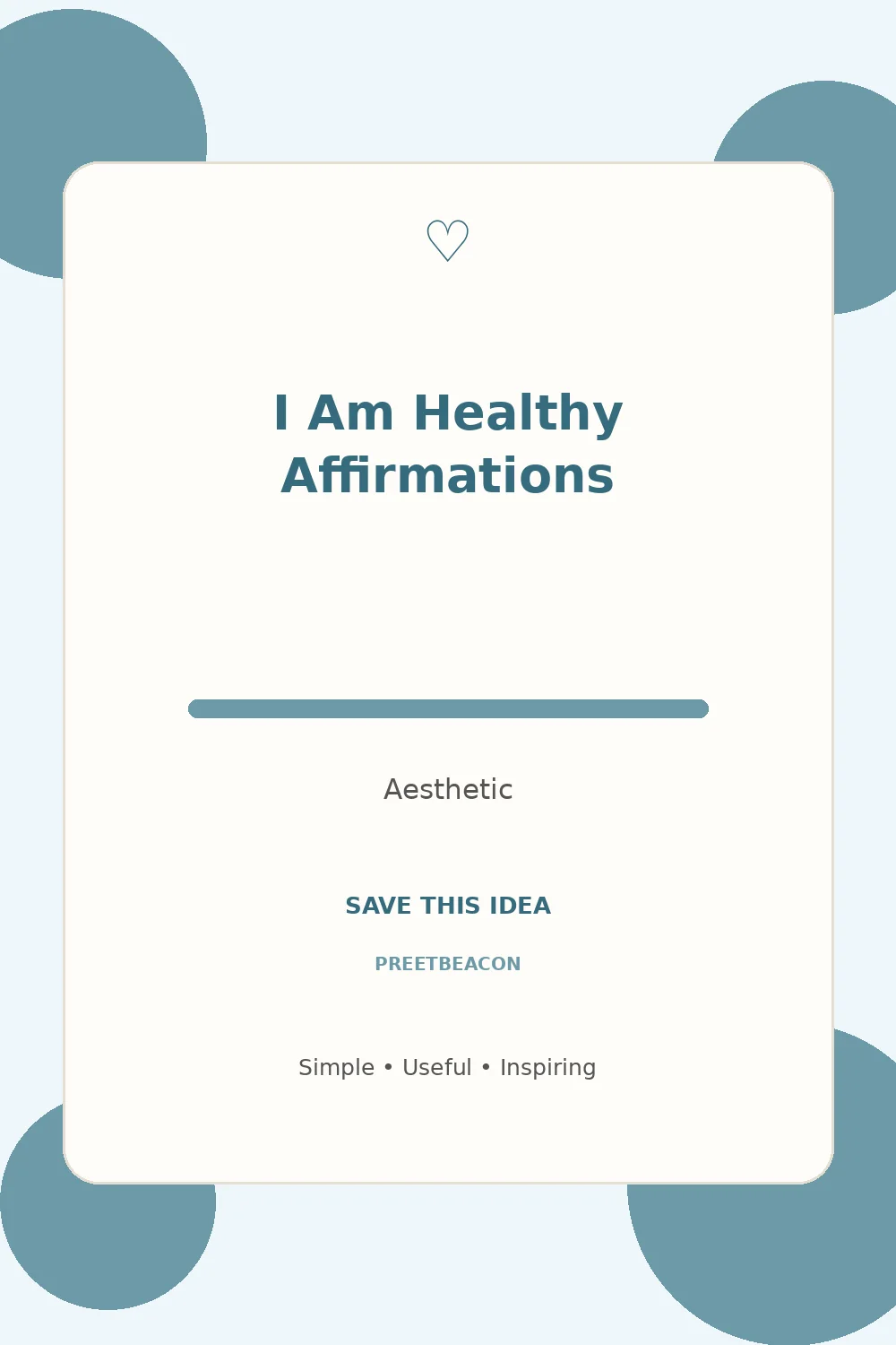 I Am Healthy Affirmations Aesthetic