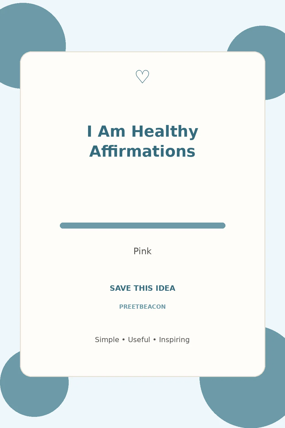 I Am Healthy Affirmations Pink