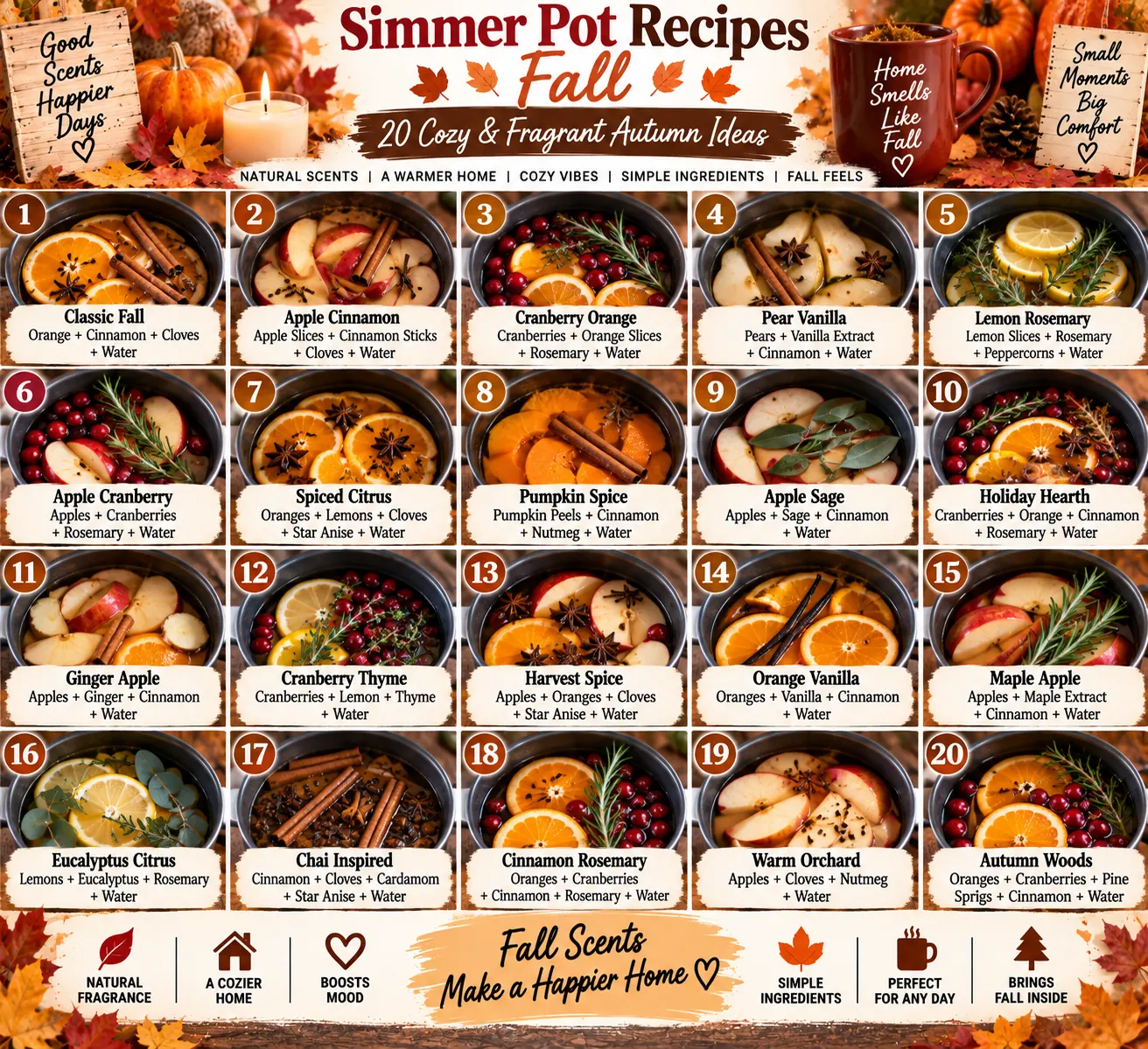 Simmer Pot Recipes Fall: 20 Cozy & Fragrant Autumn Ideas