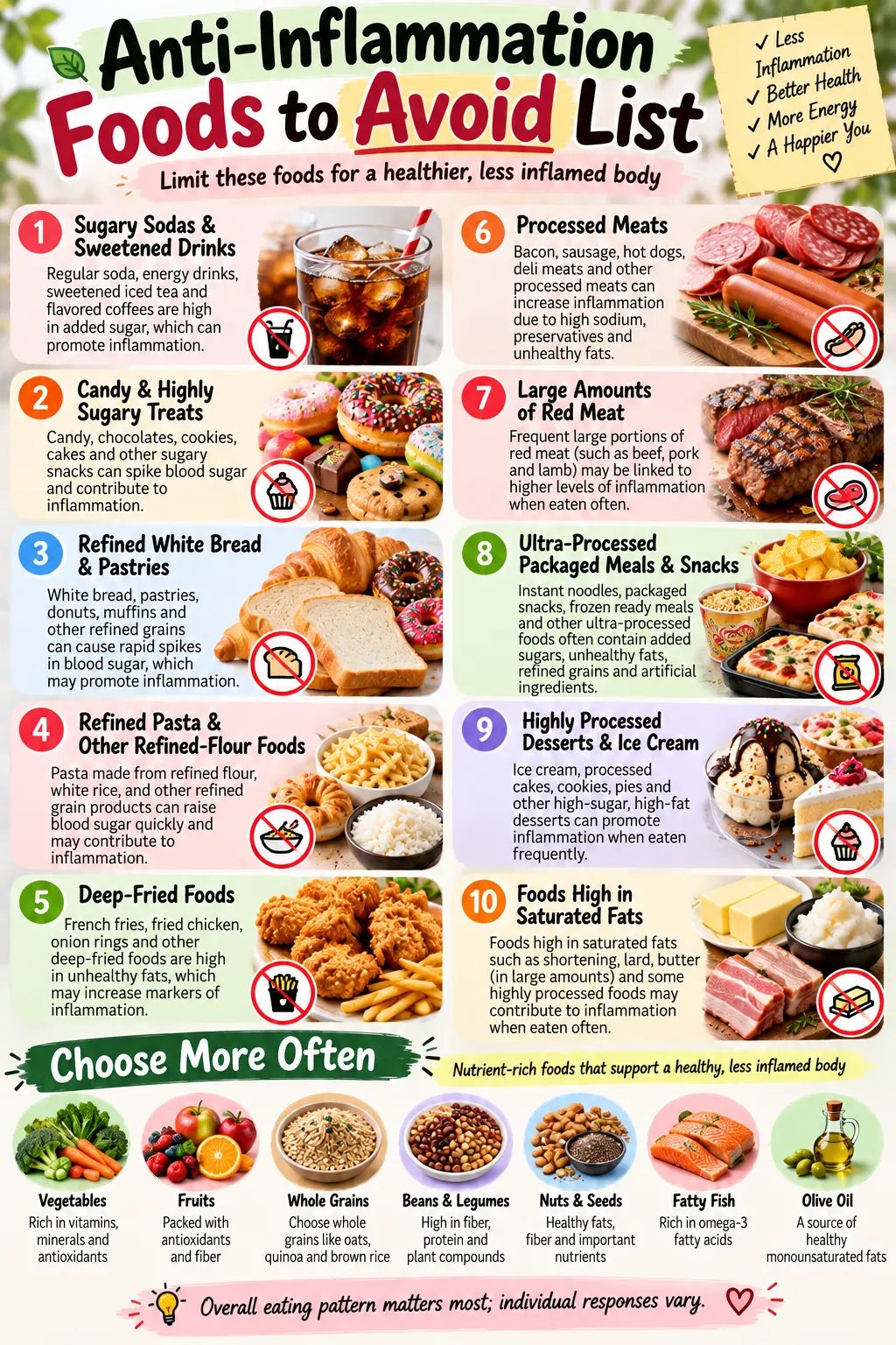 Anti-Inflammation Foods to Avoid List: What to Limit & What to Choose More Often