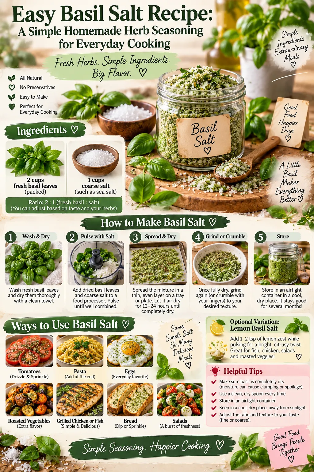 Easy Basil Salt Recipe: A Simple Homemade Herb Seasoning for Everyday Cooking