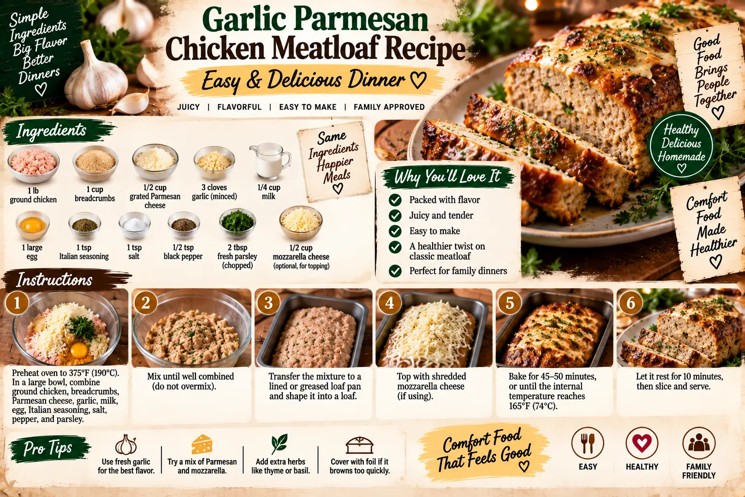 Garlic Parmesan Chicken Meatloaf Recipe: Easy & Delicious Dinner