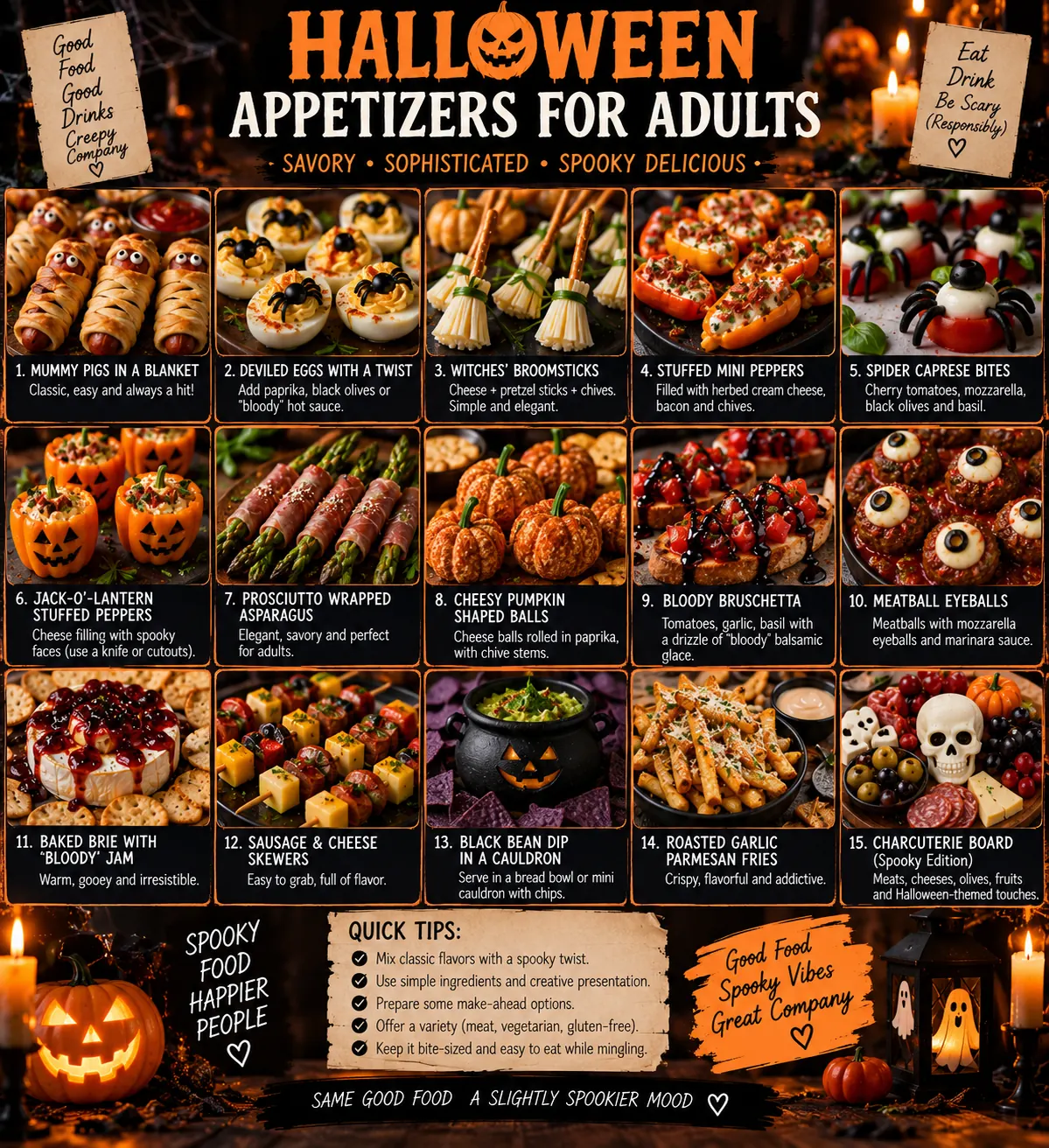 Halloween Appetizers for Party Adults: Savory Ideas
