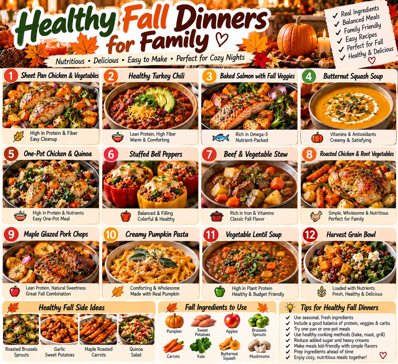 Healthy Fall Dinners for Family: 12 Balanced Seasonal Meals