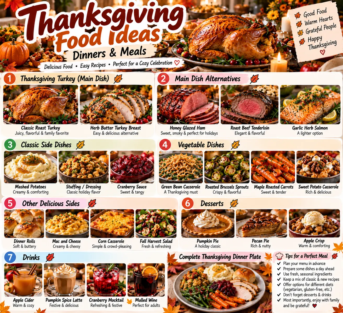 Thanksgiving Food Ideas Dinners & Meals: A Complete Holiday Menu Guide